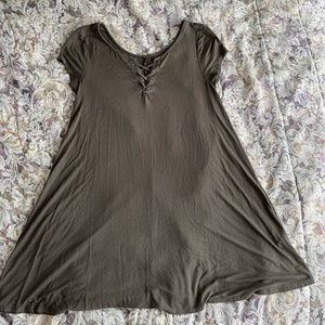 Dark green summer dress